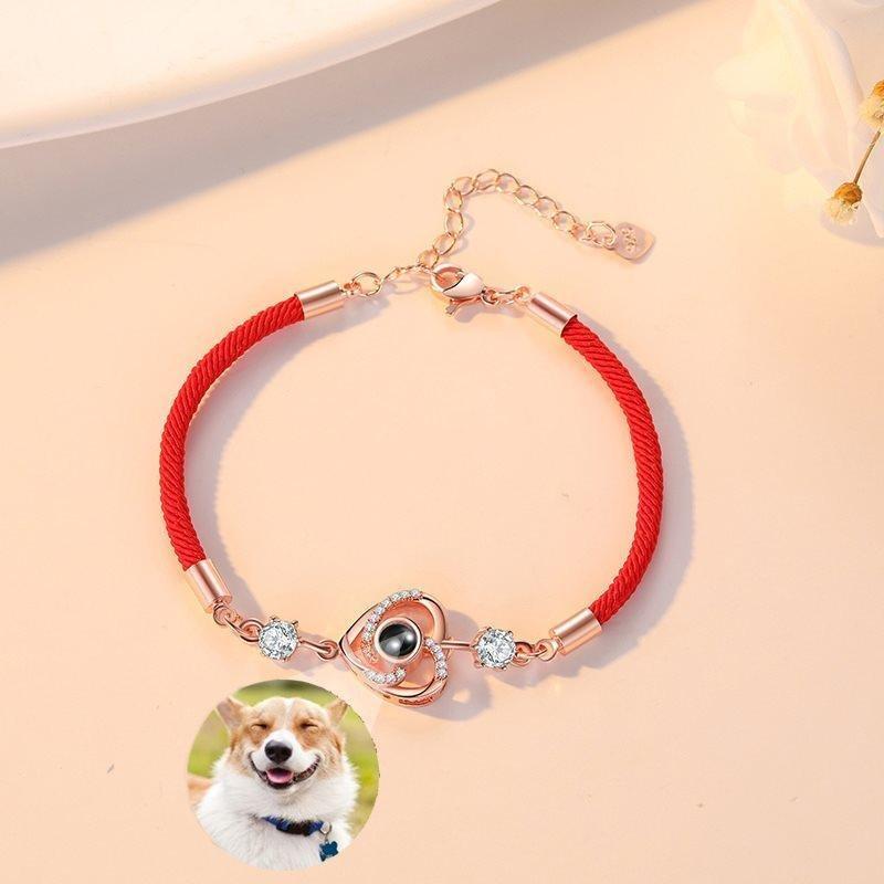 Personalized Heart Rope Bracelet