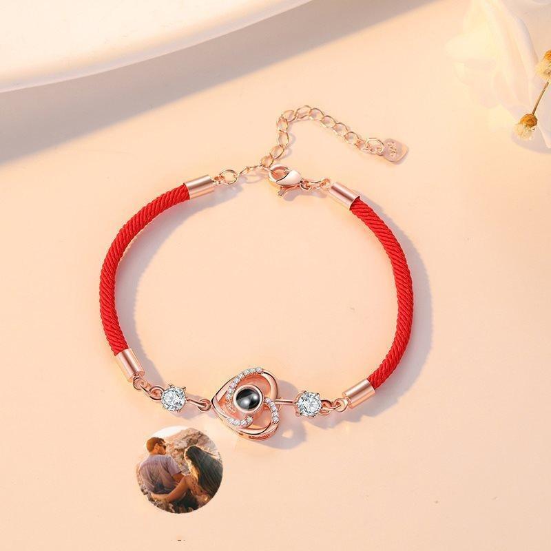 Personalized Heart Rope Bracelet