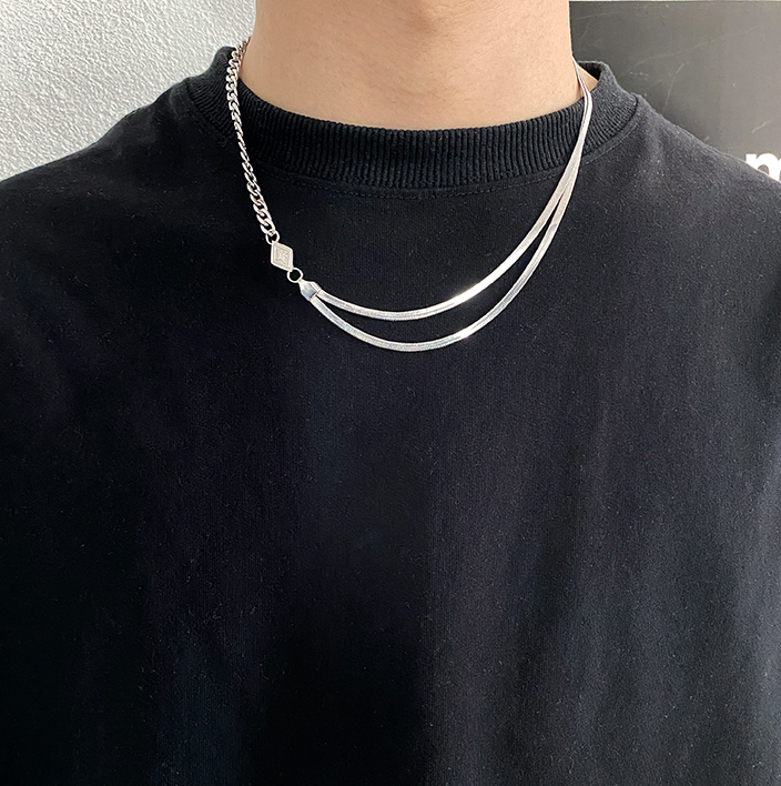 DOUBLE LAYER DIAMOND CHAIN NECKLACE