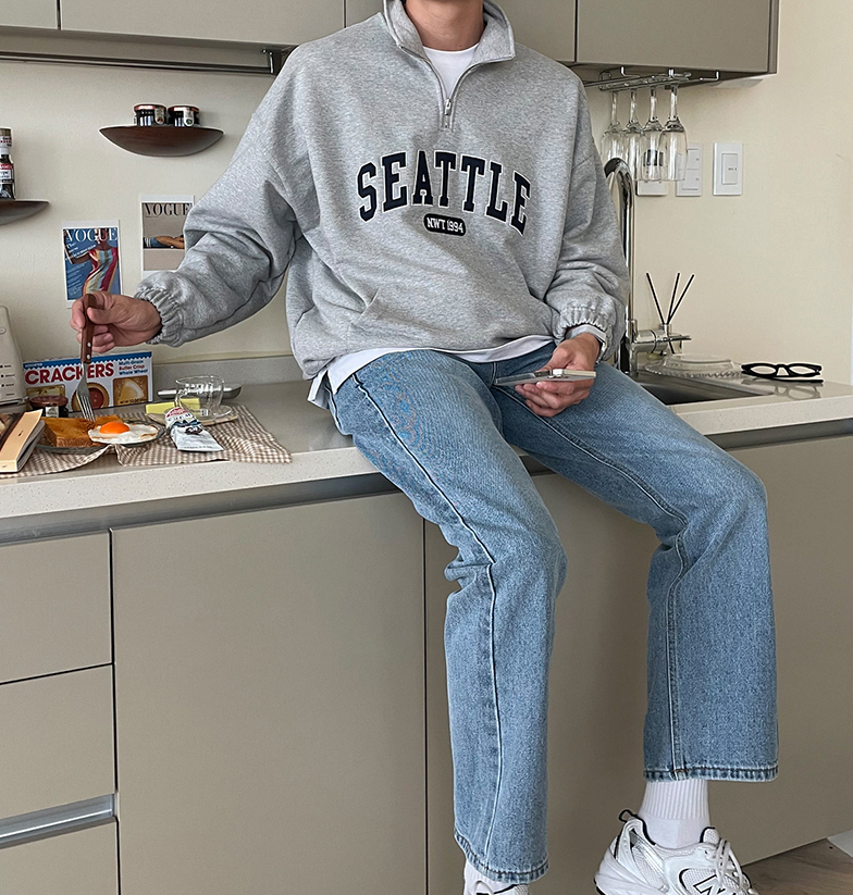 RT No. 4308 HALF ZIP-UP SEATTLE TURTLENECK SWEATER