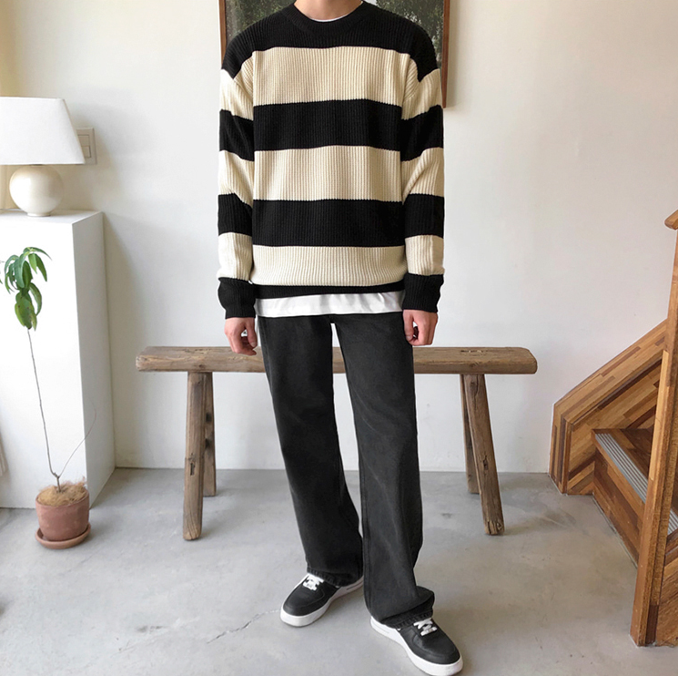 RT No. 3326 KNITTED STRIPE SWEATER