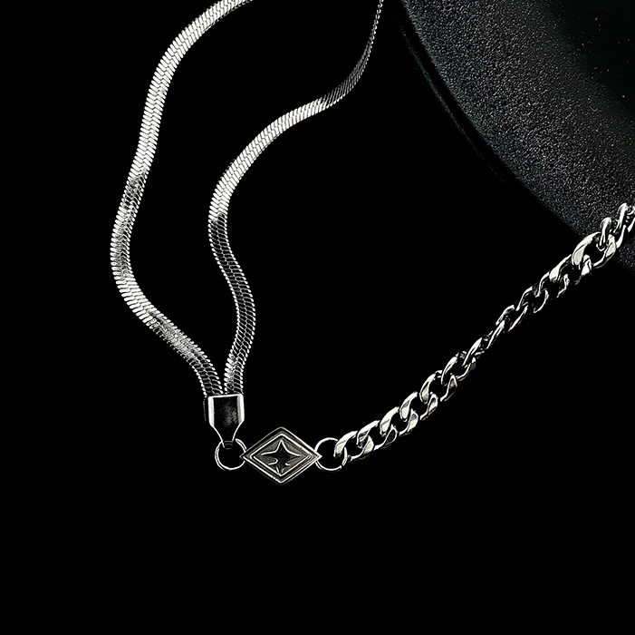 DOUBLE LAYER DIAMOND CHAIN NECKLACE