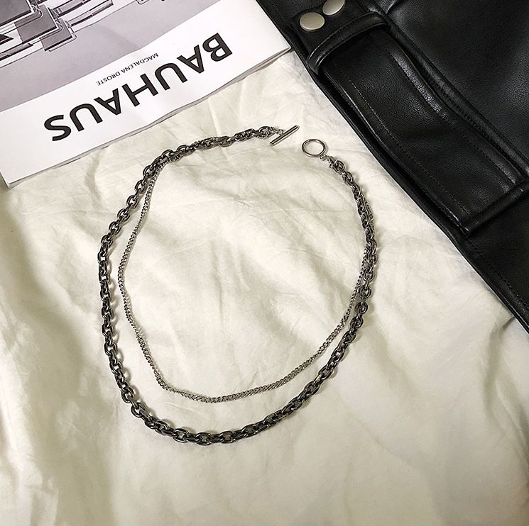 DOUBLE LAYER BUCKLE CHAIN NECKLACE