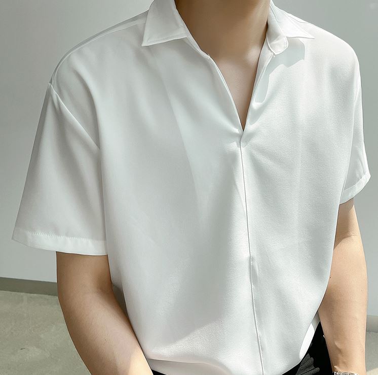 RT No. 4488 V-NECK COLLAR SHORT SLEEVE SHIRT