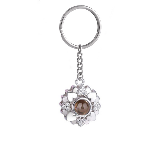 Personalized Flower Keychain