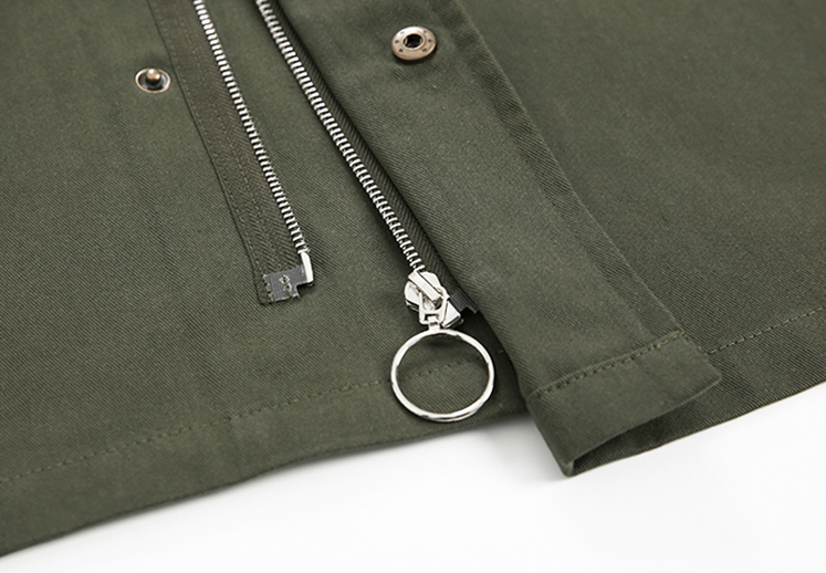 RT No. 2766 GREEN ZIP-UP COLLAR JK