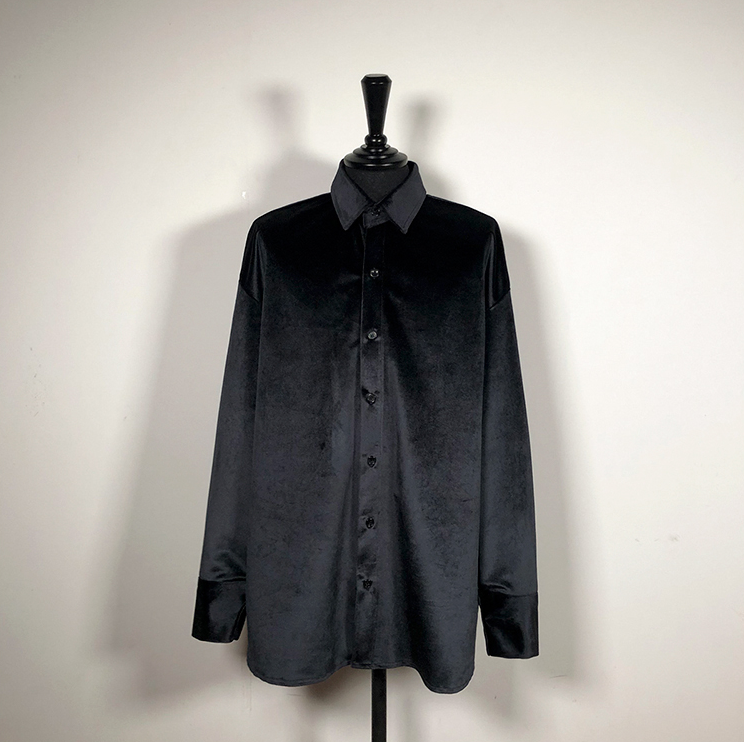 RT No. 2521 VELVET BUTTON UP COLLAR SHIRT