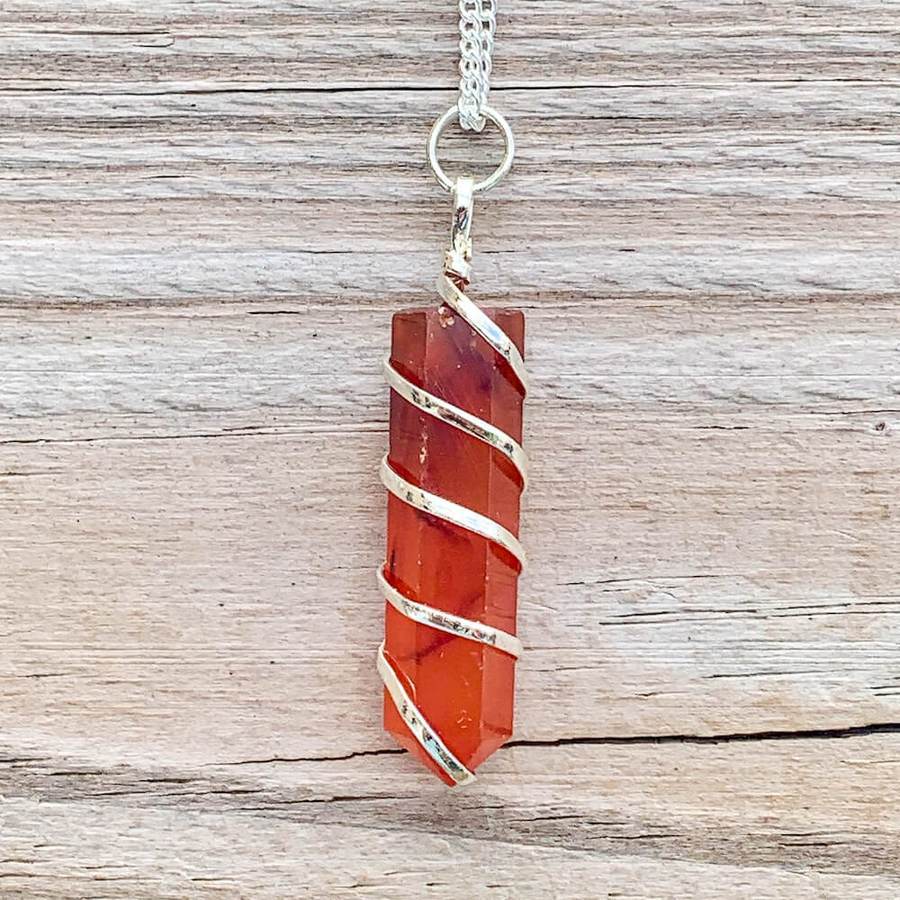 ® Carnelian Spiral Necklace