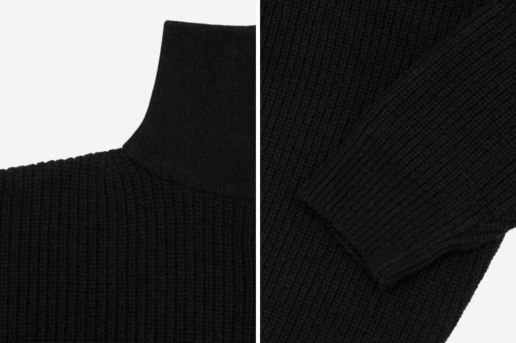 RT No. 3297 TURTLENECK HALF ZIP-UP KNITTED SWEATER