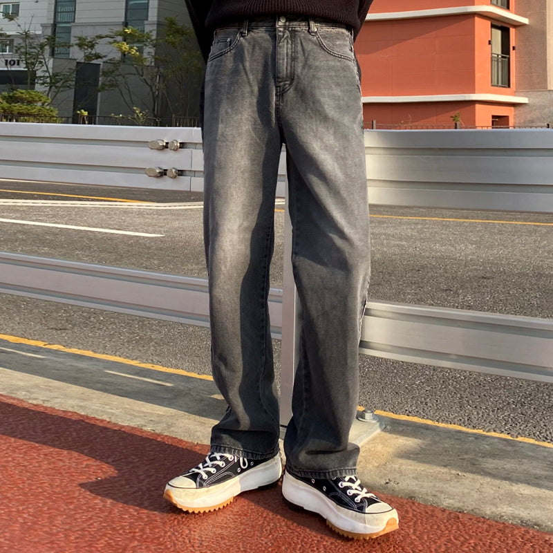 RT No. 2736 GRAY STRAIGHT WIDE PANTS