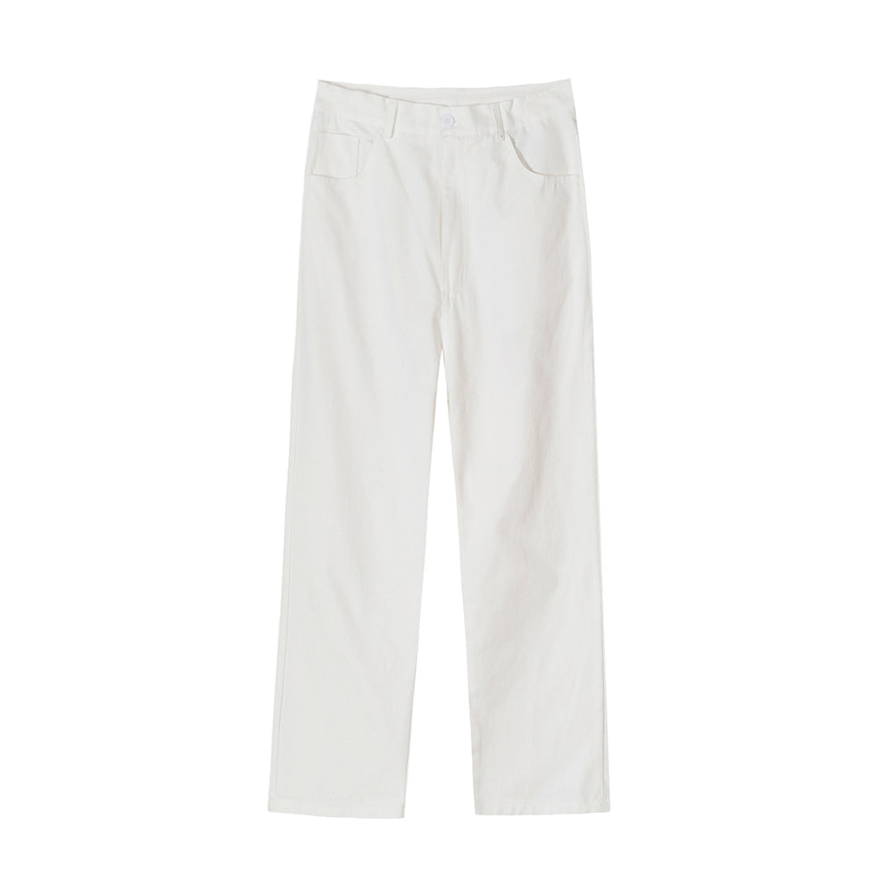 RT No. 4278 WHITE WIDE STRAIGHT JEANS