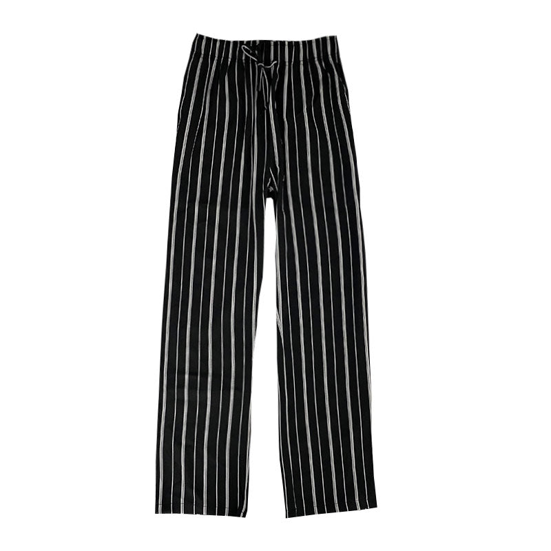 RT No. 4450 BLACK STRIPE WIDE STRAIGHT PANTS