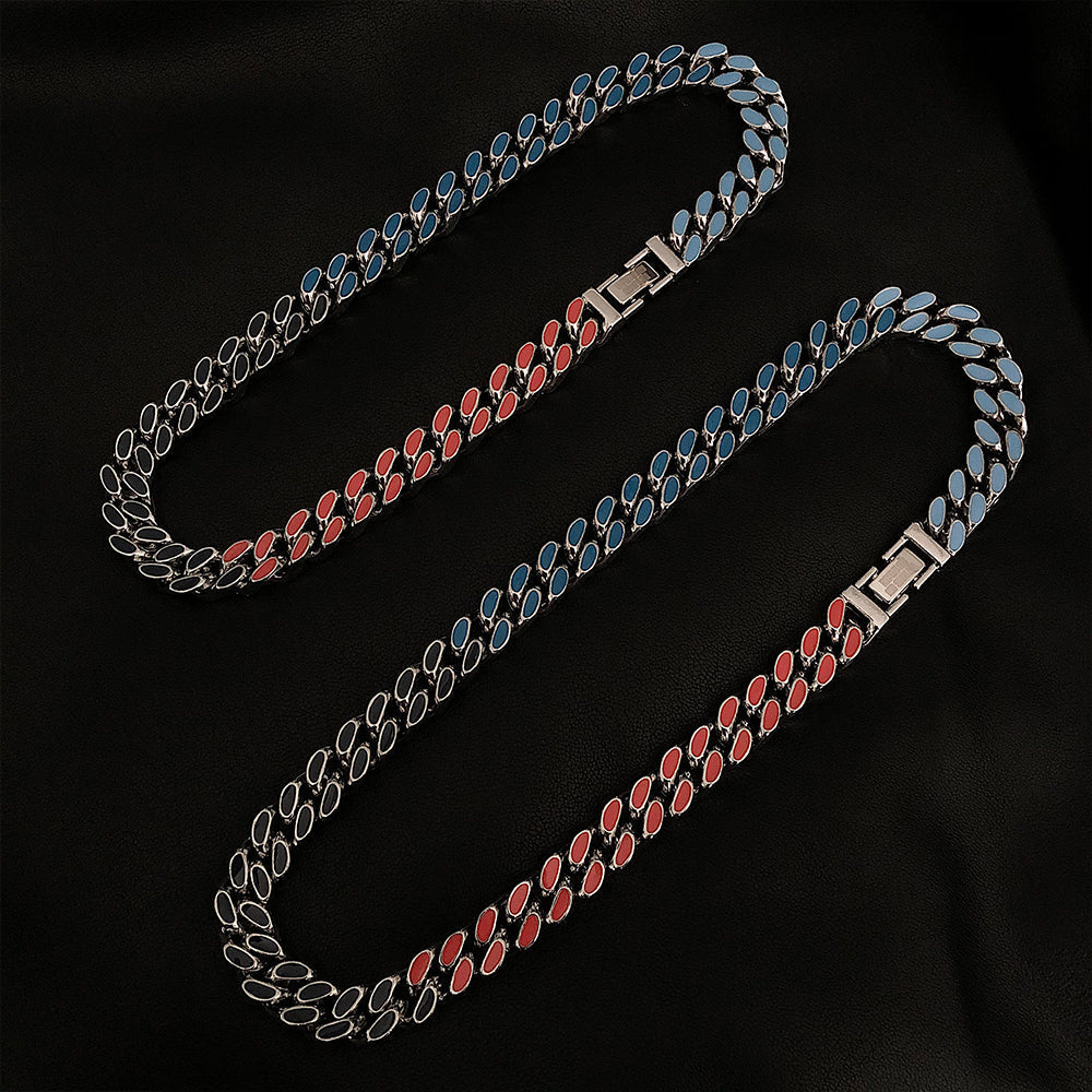 COLORED CUBAN CHAIN NECKLACE