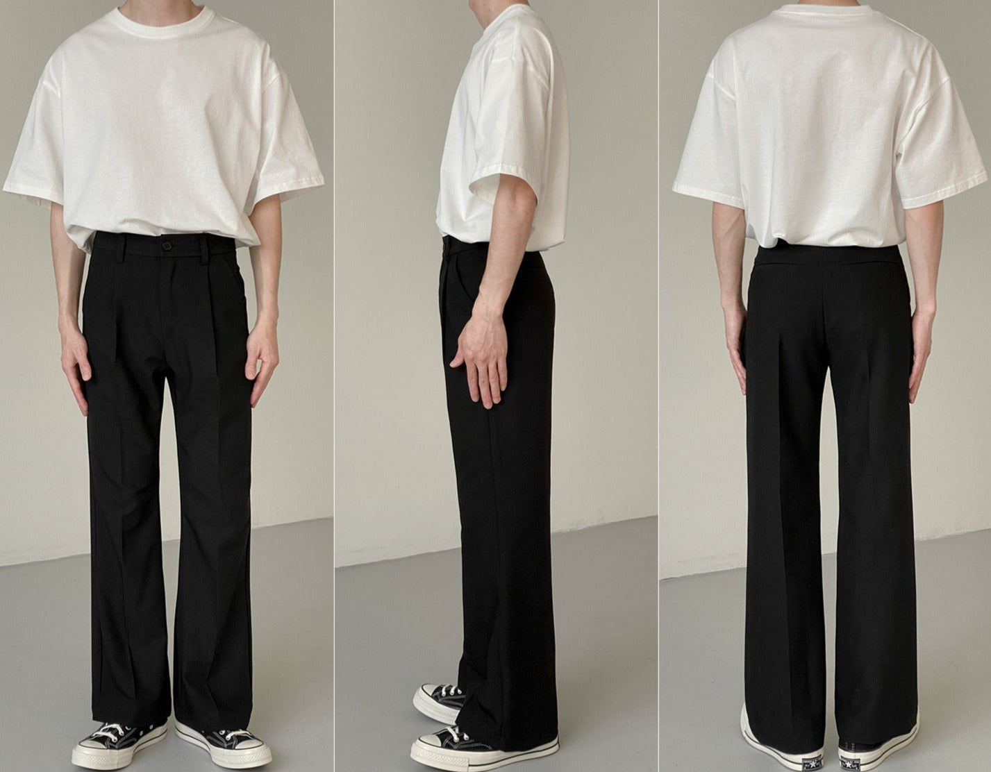 RT No. 5194 DRAPE SLIM STRAIGHT CASUAL PANTS