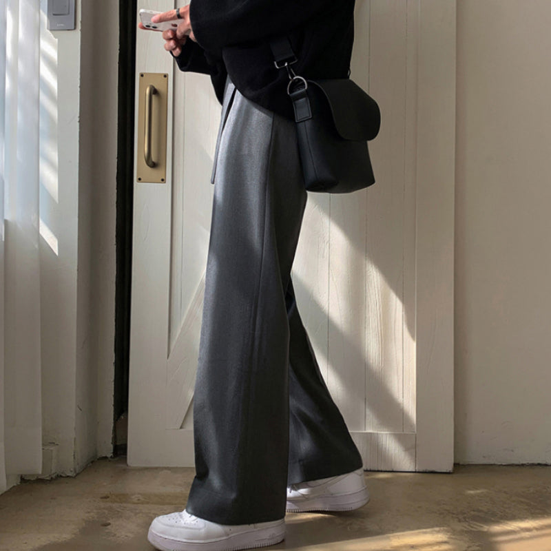 RT No. 5231 BELT DRAPE WIDE STRAIGHT PANTS