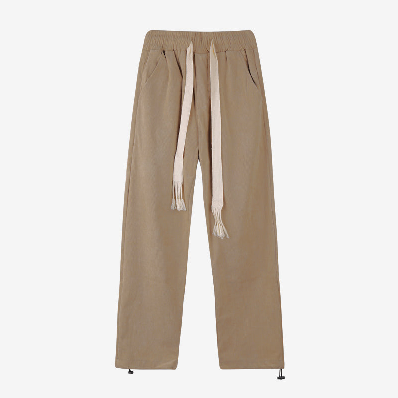 RT No. 5138 CORDUROY DRAWSTRING WIDE STRAIGHT SWEATPANTS