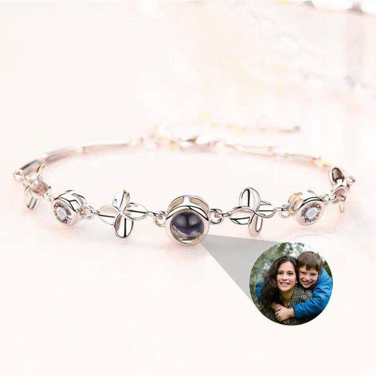 Personalized Four Leaf Clover Bracelet